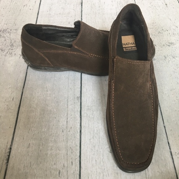 Natha Studio brown suede/leather slip-on loafers - Picture 2 of 8